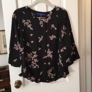 Apt 9 Black Floral Blouse